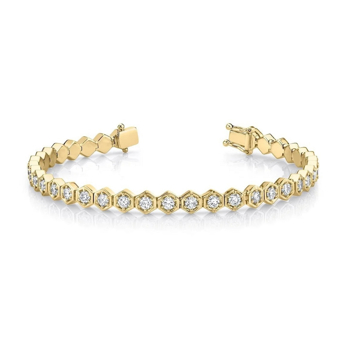 Hexagonal Stone Tennis Bracelet: The Lorinda