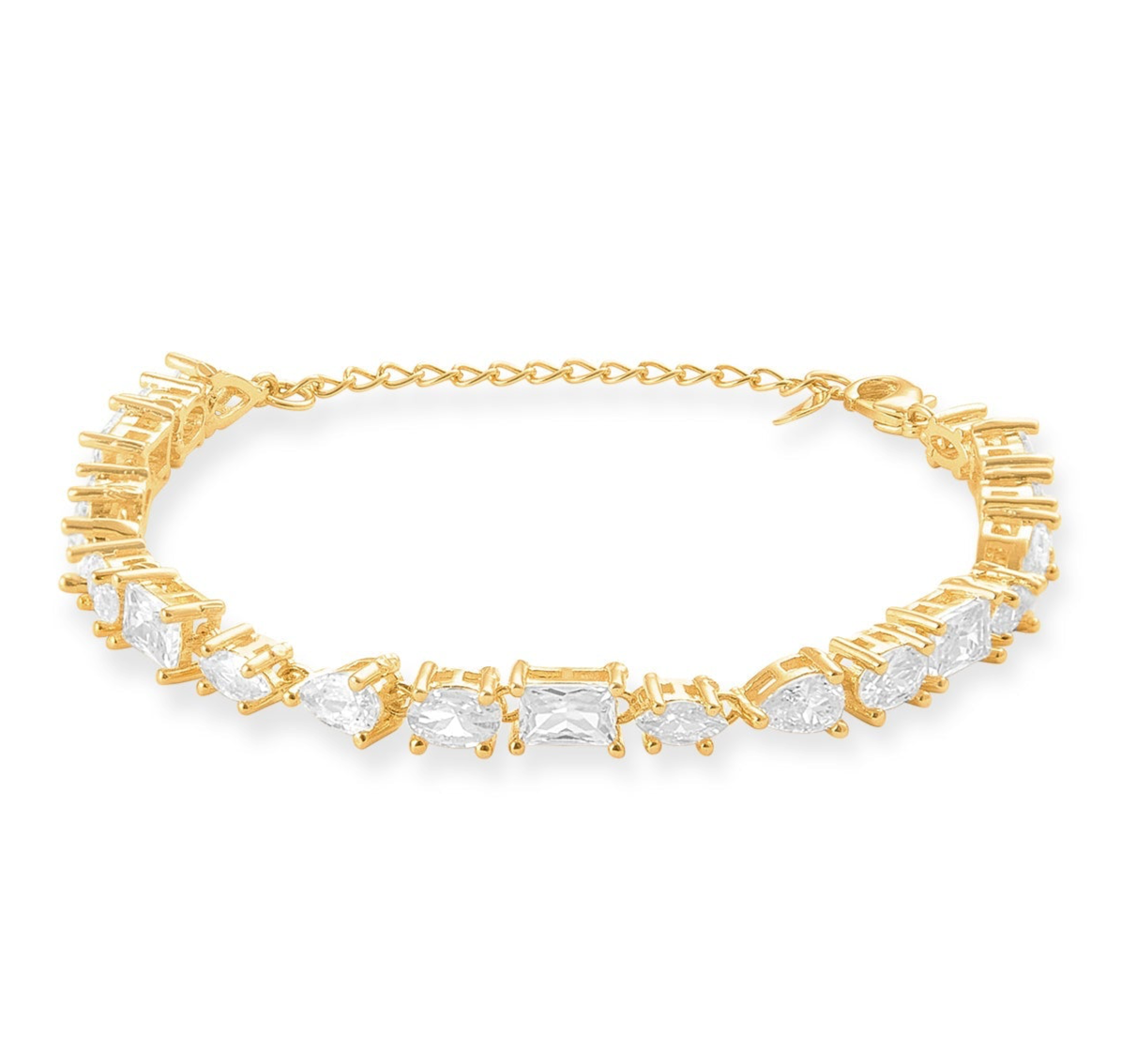 18k Gold Vermeil Multi Shape Tennis Bracelet: The Emmie