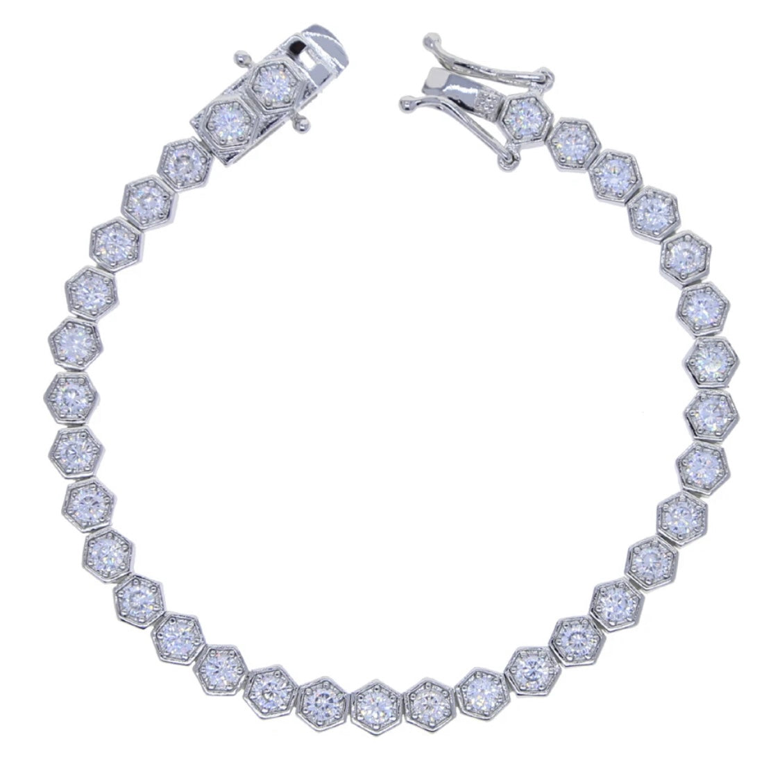 Hexagonal Stone Tennis Bracelet: The Lorinda