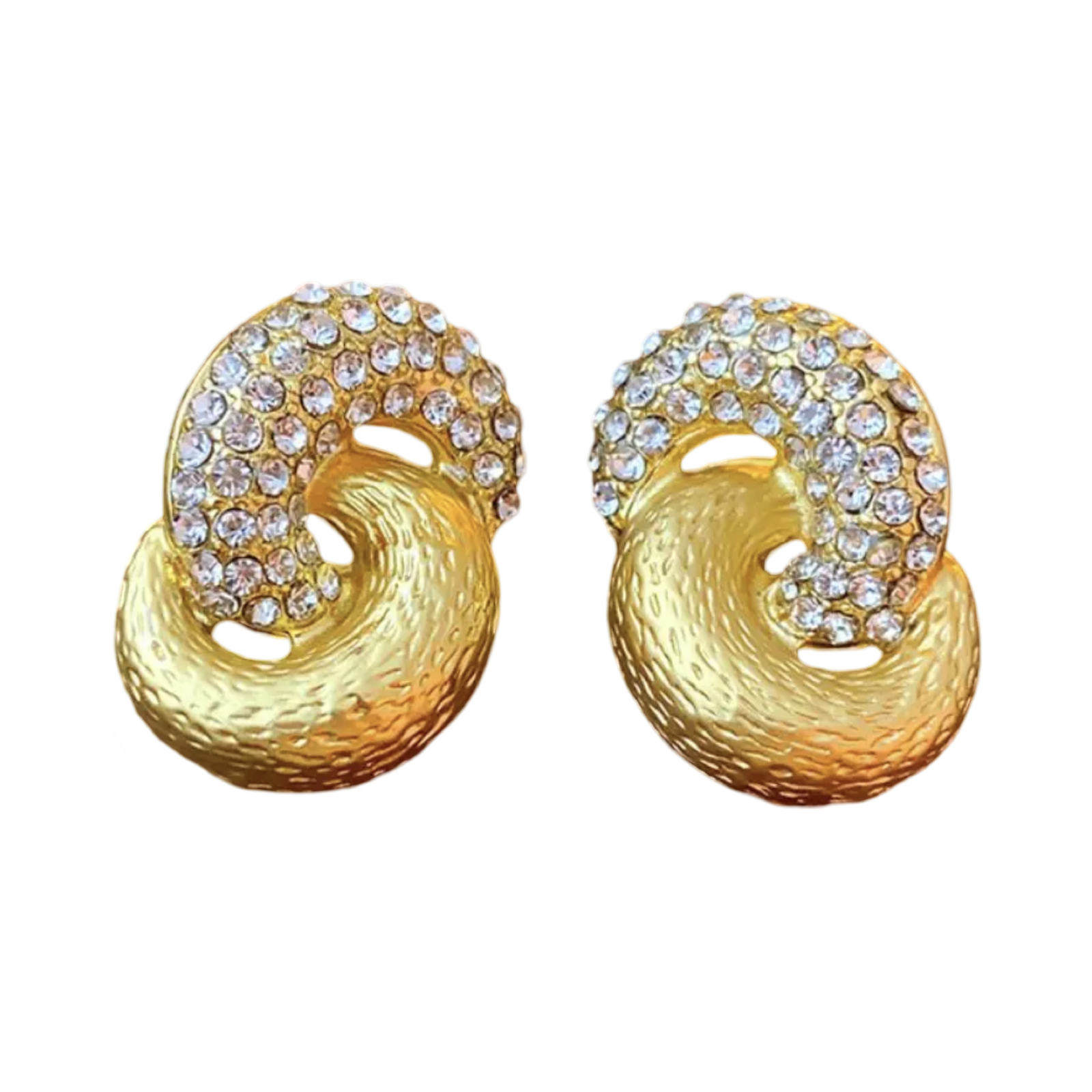 Gold and White Topaz Knot Studs: The Stepha