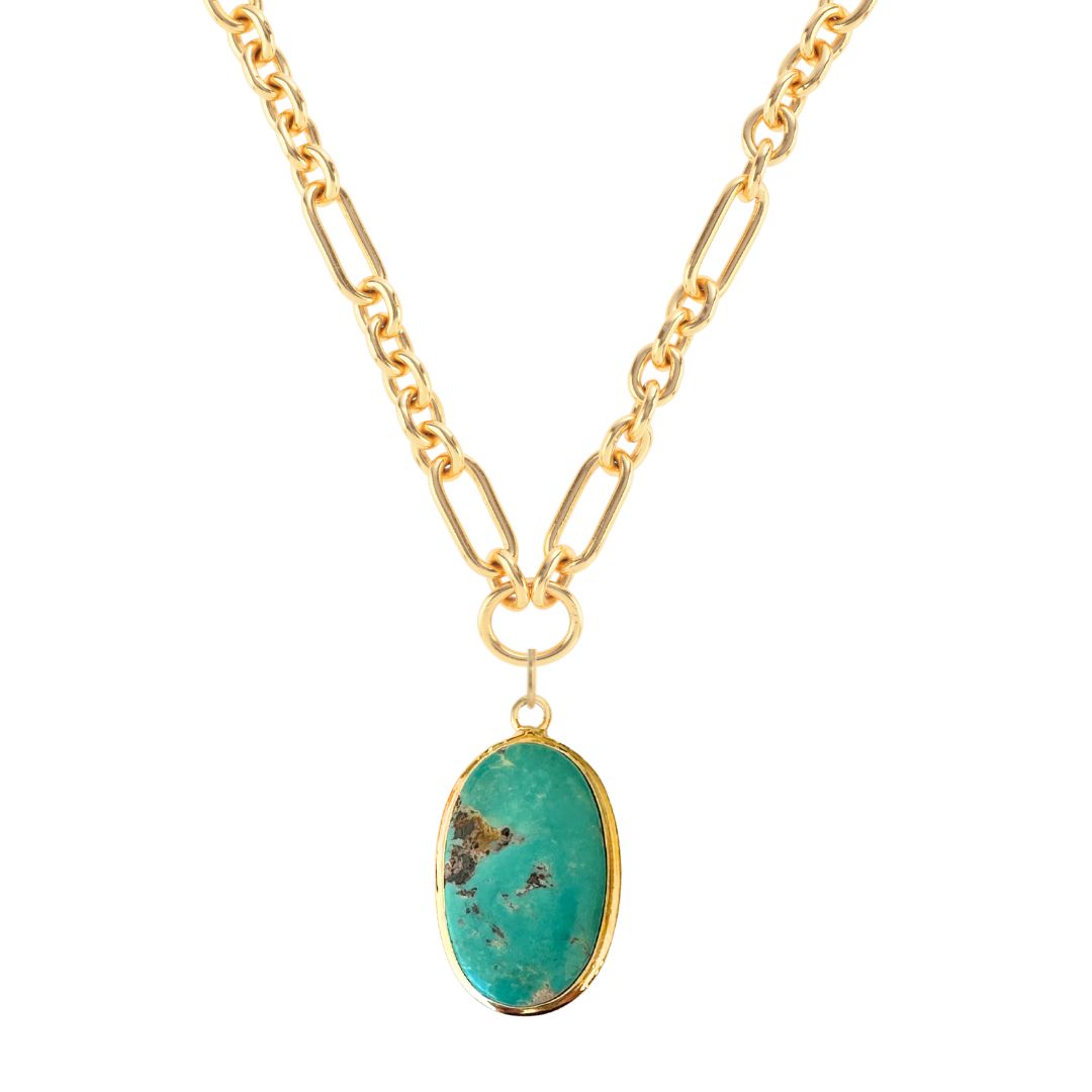 One Of A Kind Charm: Large Oval Turquoise