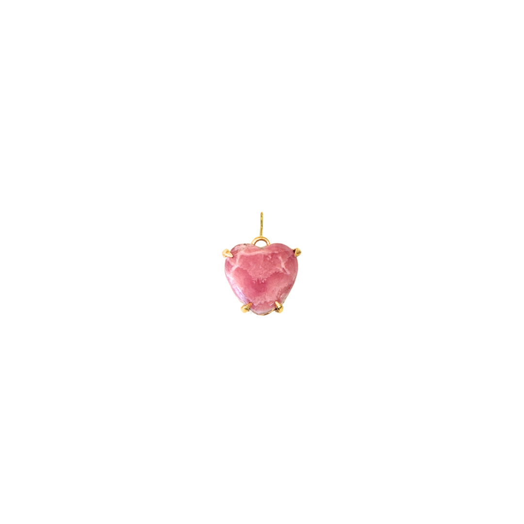 Rhodochrosite Love Heart Charm