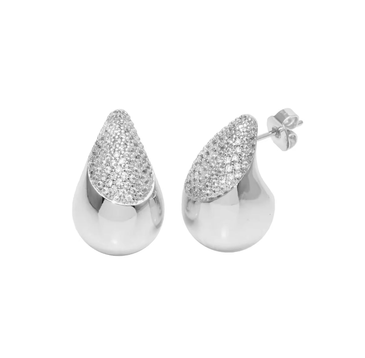 White Topaz Teardrop Earring: The  Beatrice