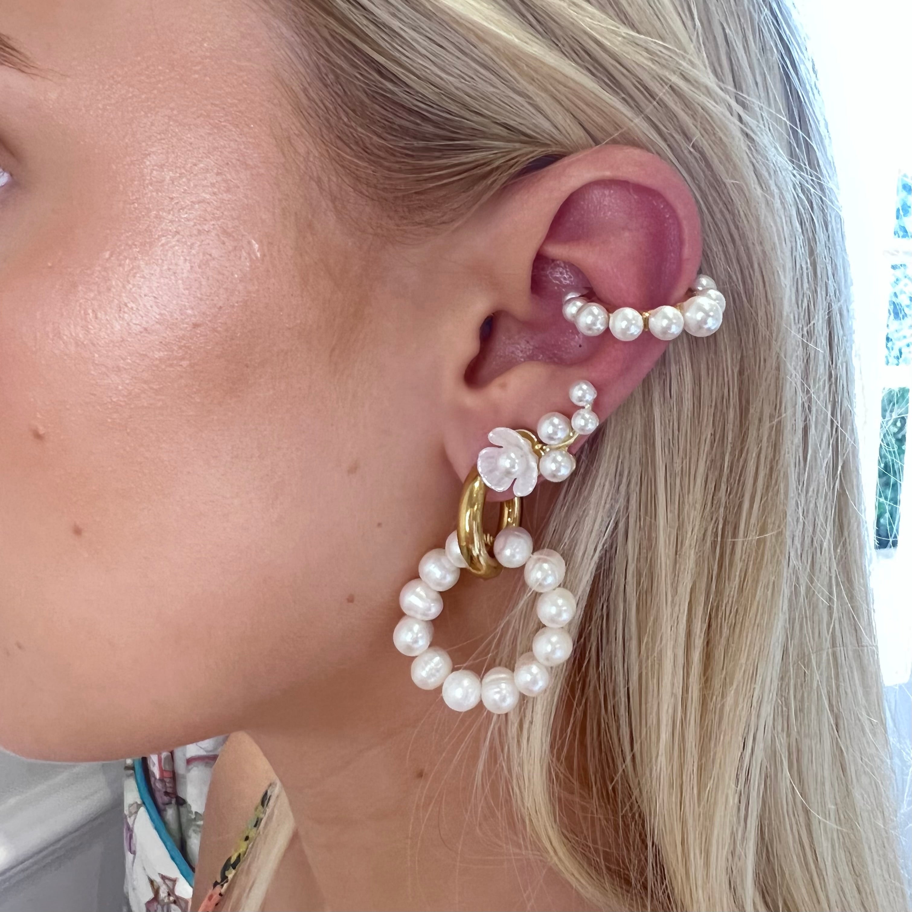 Pearl Flower Climber Earrings: The Jasmine