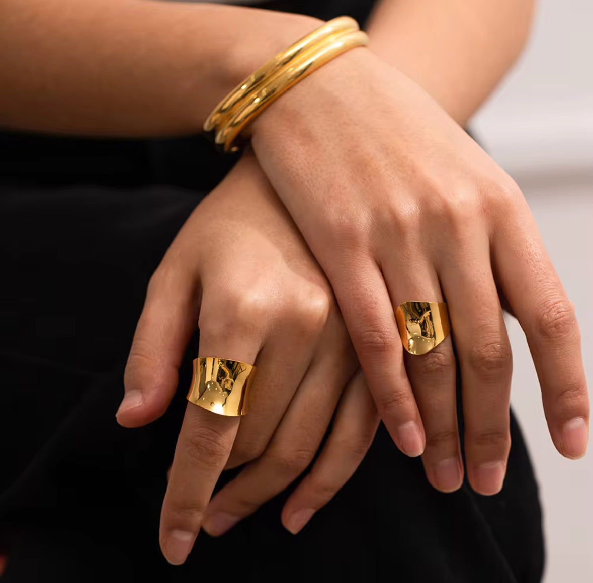 Thick Gold Adjustable Ring: The Marissa