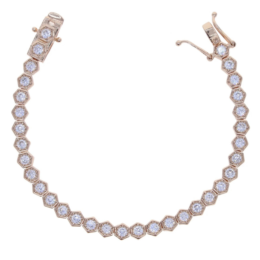 Hexagonal Stone Tennis Bracelet: The Lorinda