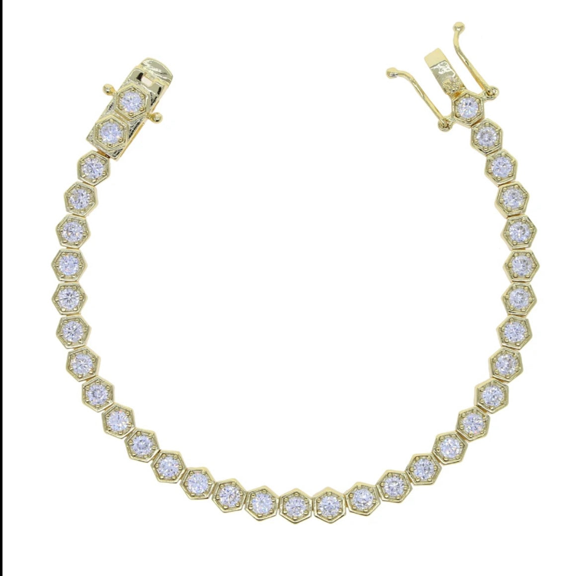 Hexagonal Stone Tennis Bracelet: The Lorinda