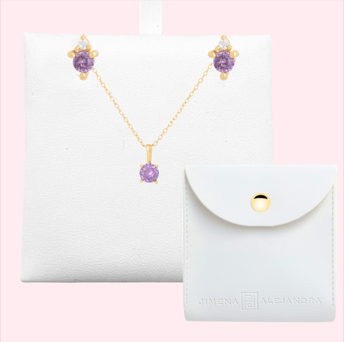 The Birthstone Necklace And Earring Set (February)