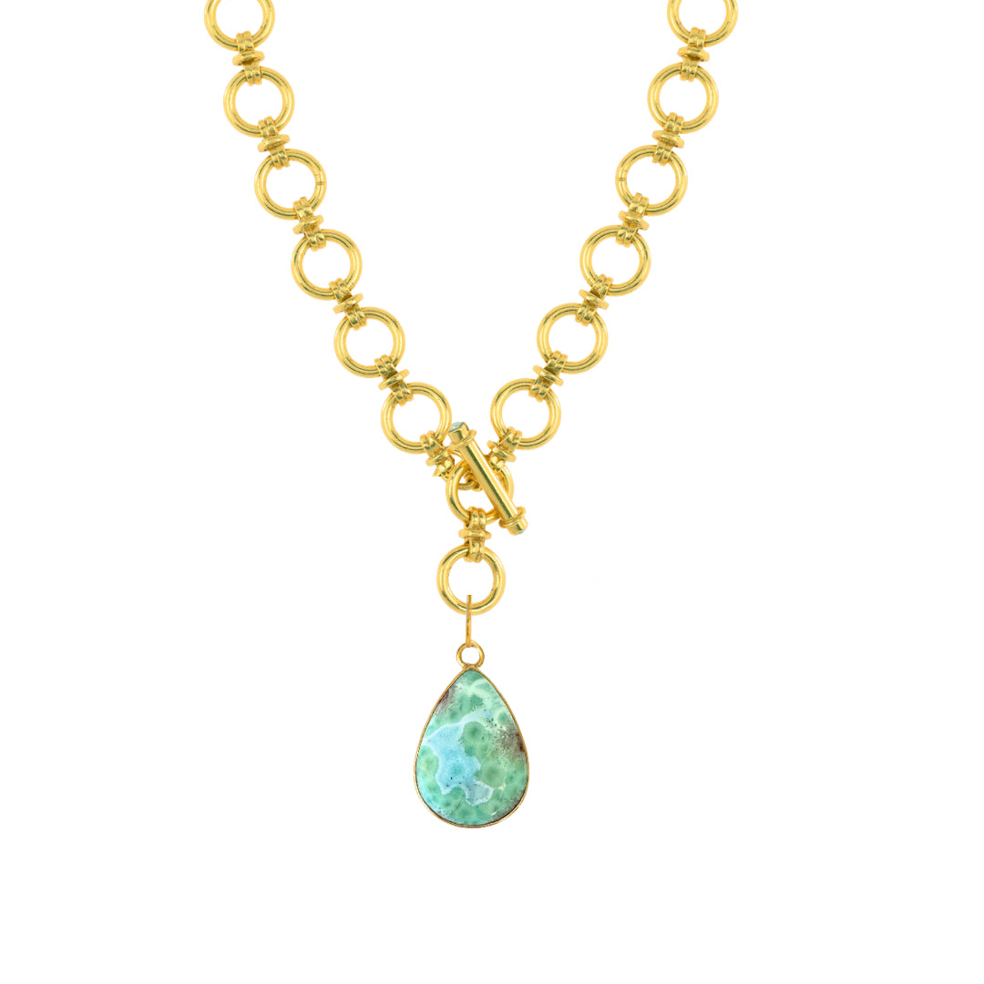 One Of A Kind Charm: Larimar Pear