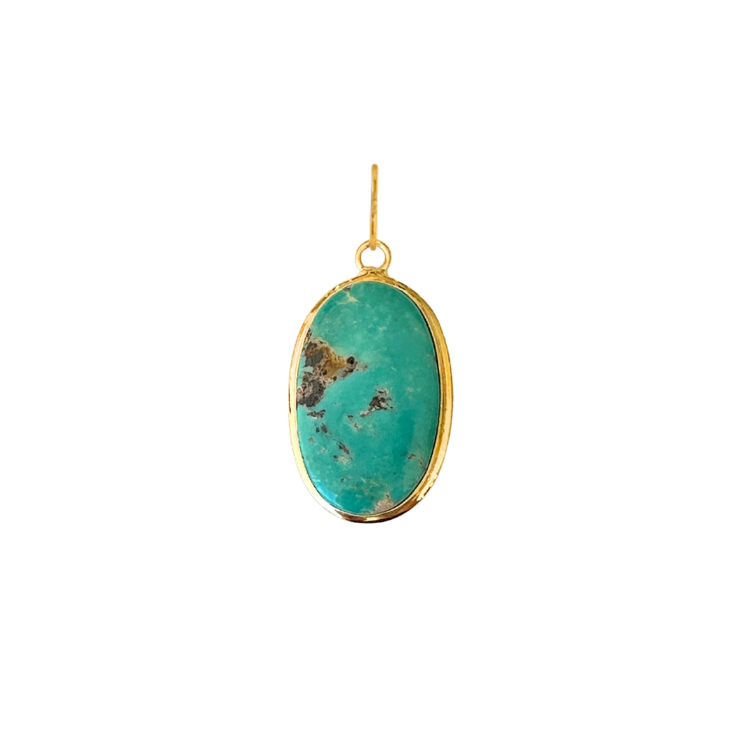 One Of A Kind Charm: Large Oval Turquoise