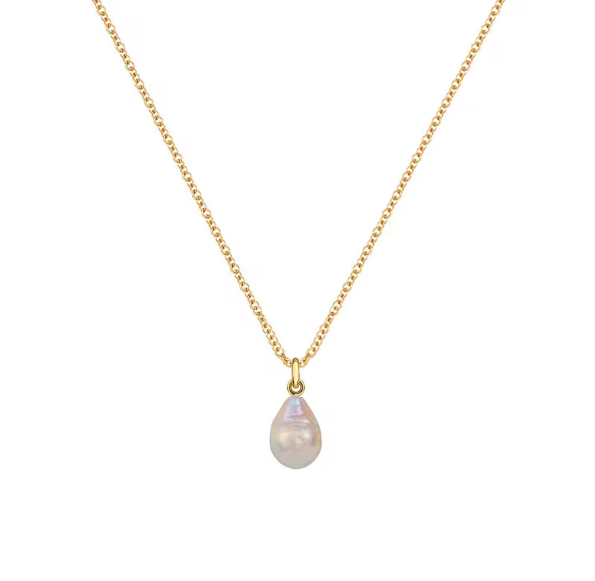 Dainty Chain Baroque Pearl Necklace: The Peppa