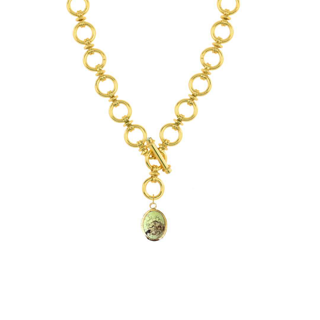 One Of A Kind Charm: Oval Lemon Chrysoprase