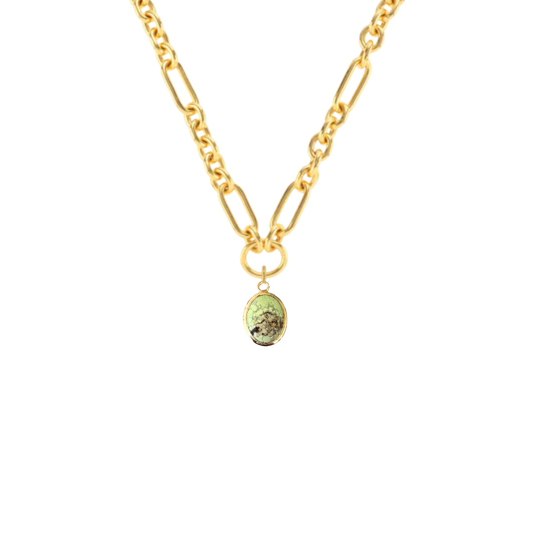 One Of A Kind Charm: Oval Lemon Chrysoprase