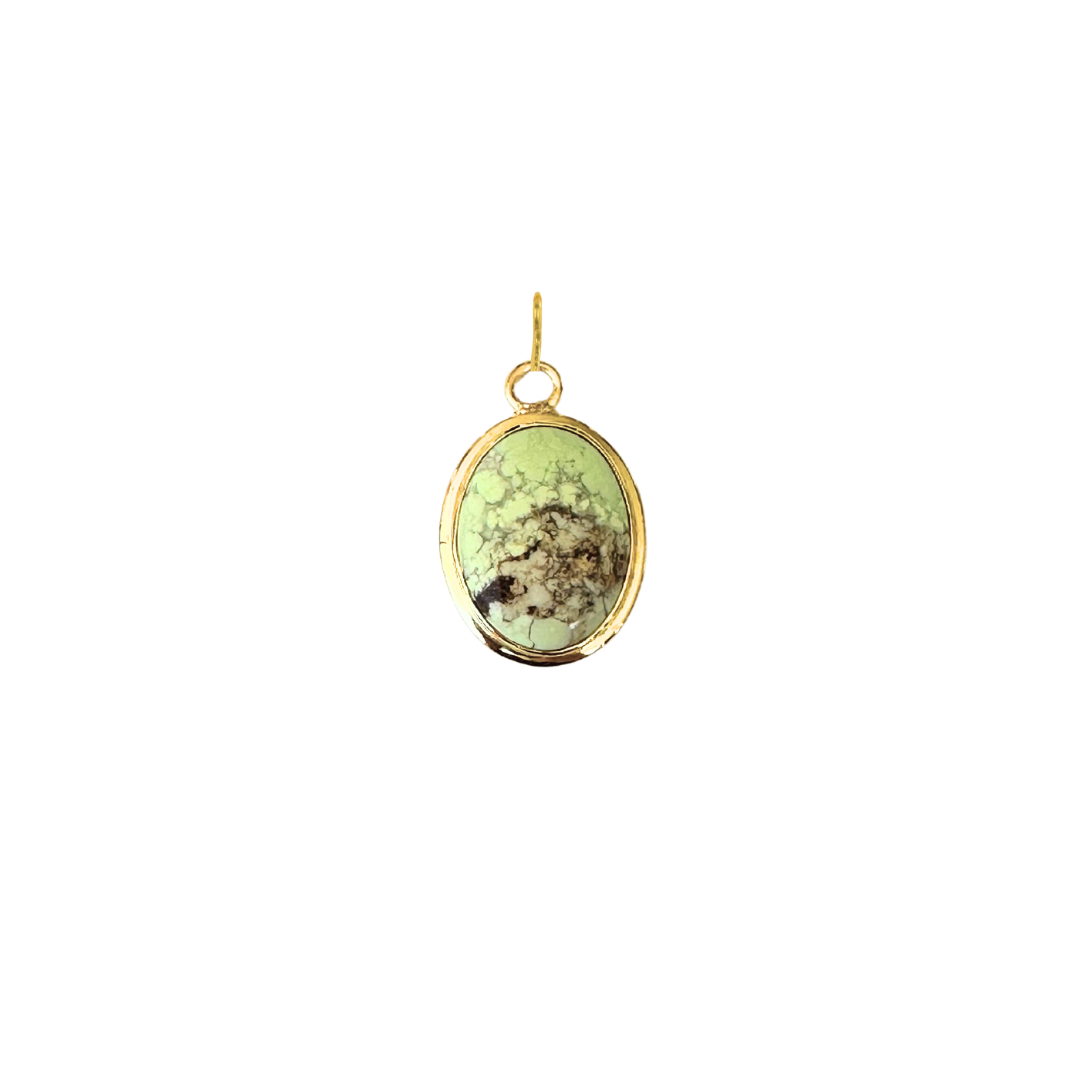 One Of A Kind Charm: Oval Lemon Chrysoprase