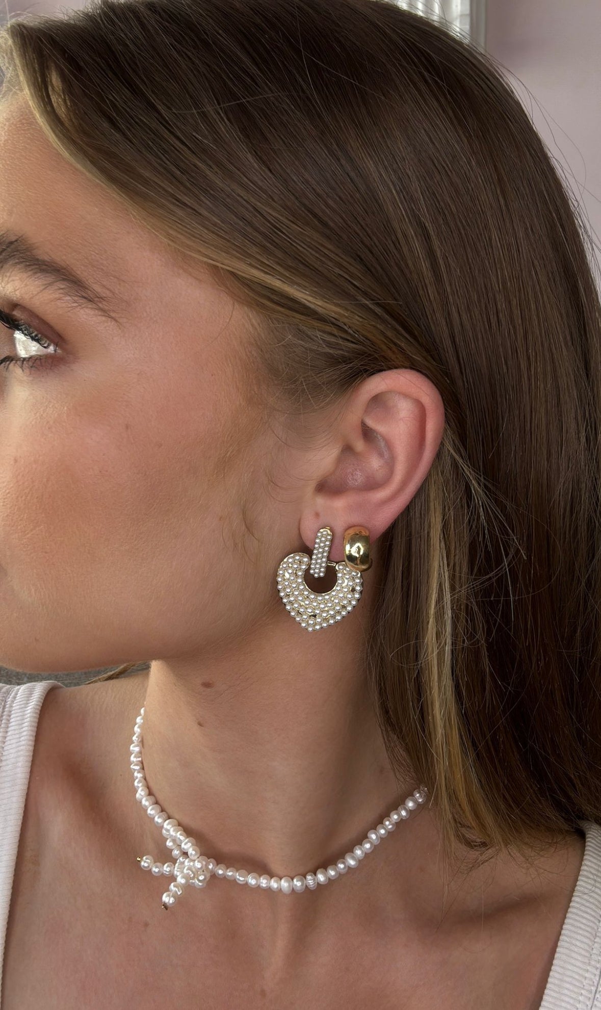 Encrusted Pearl Heart Statement Earring: The Mackenzie