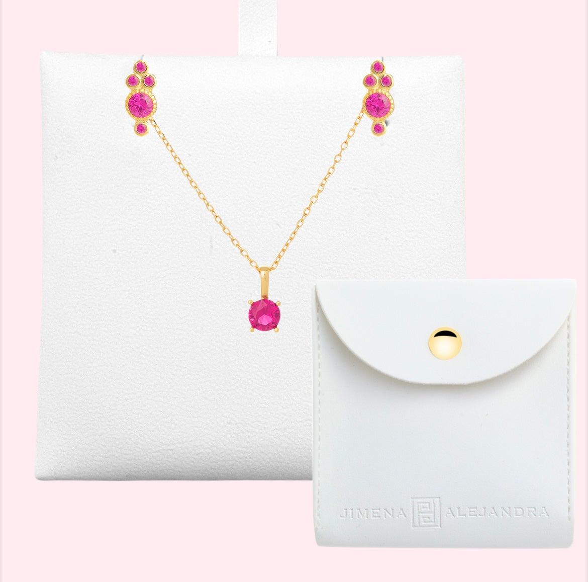 The Birthstone Necklace And Earring Set (July)