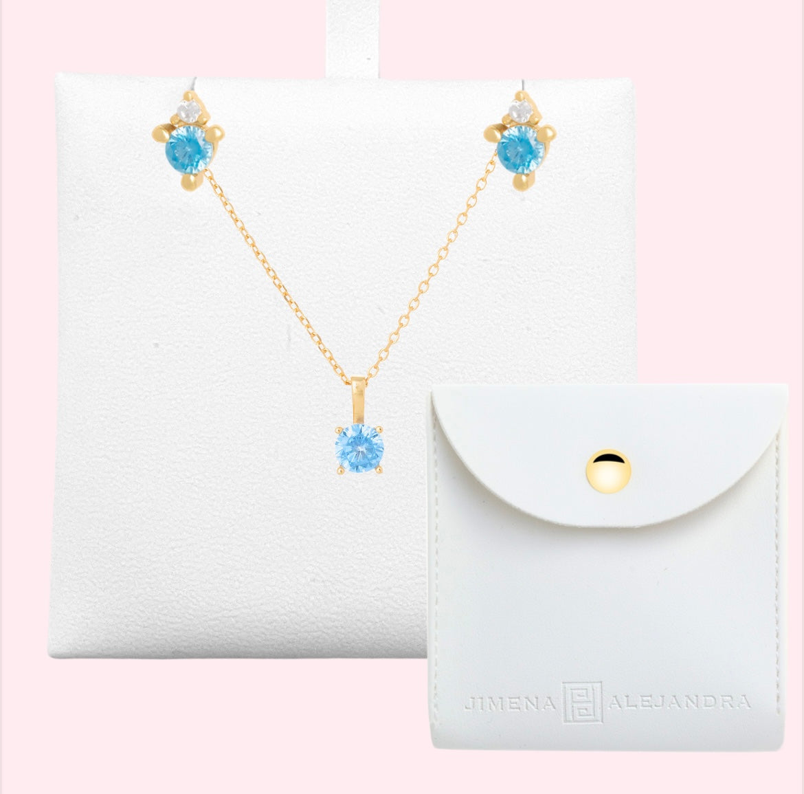 The Birthstone Necklace And Earring Set (March)