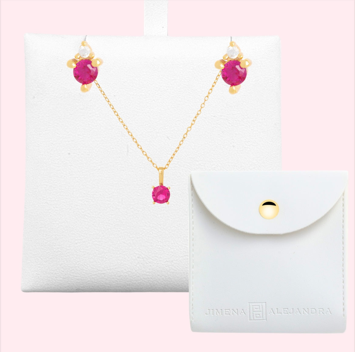 The Birthstone Necklace and Earring Set (October)