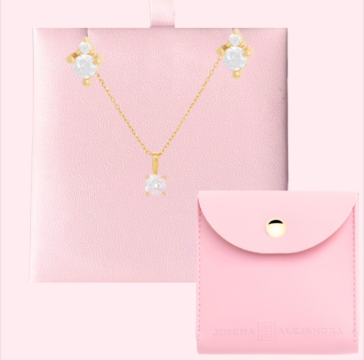 The Birthstone Necklace And Earring Set (April)