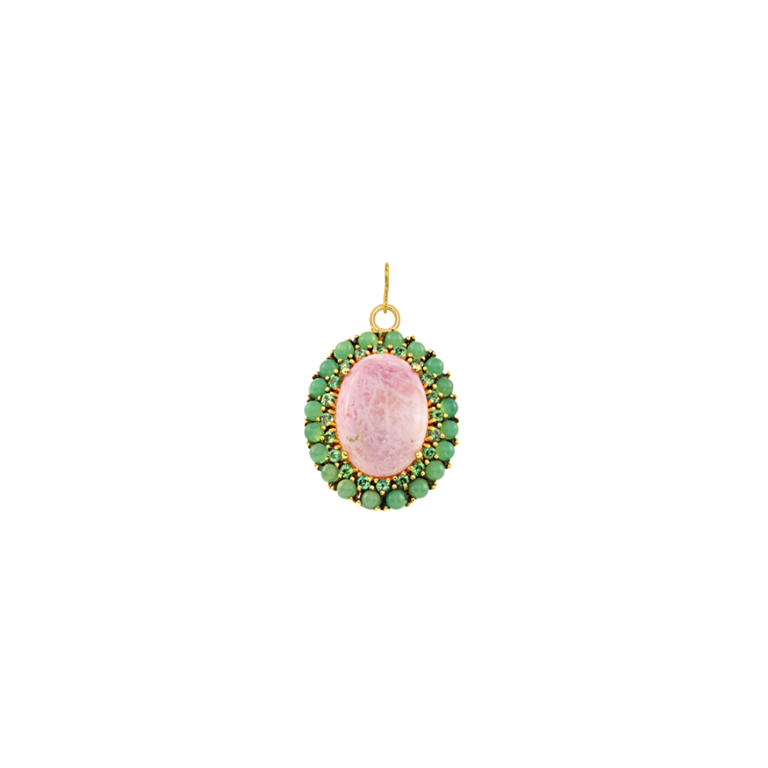 Petalite & Chrysoprase Oval Charm