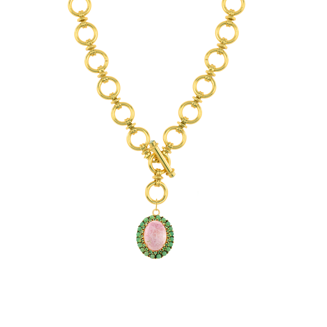 Petalite & Chrysoprase Oval Charm