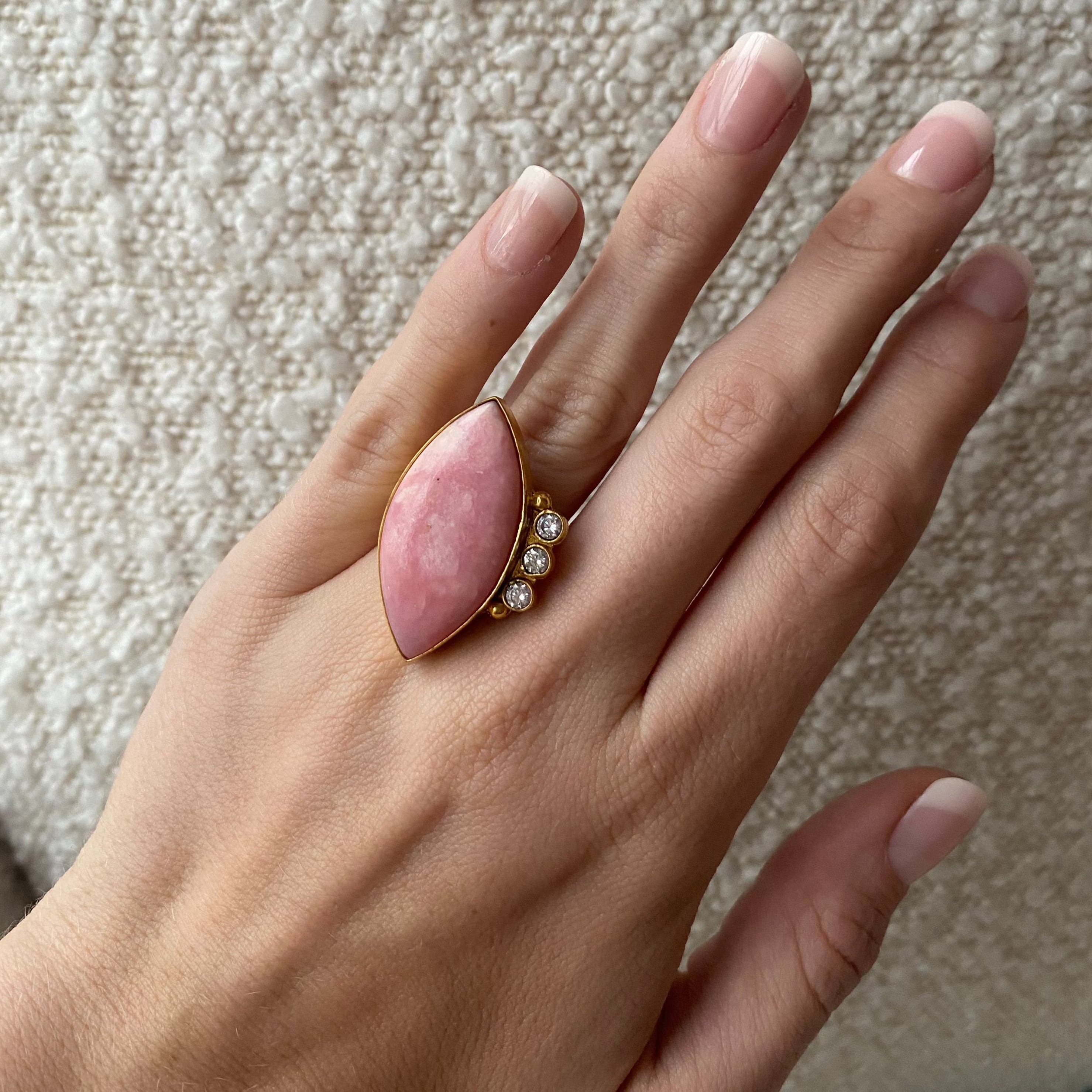 18k Gold Vermeil One of a Kind Ring Peruvian Opal