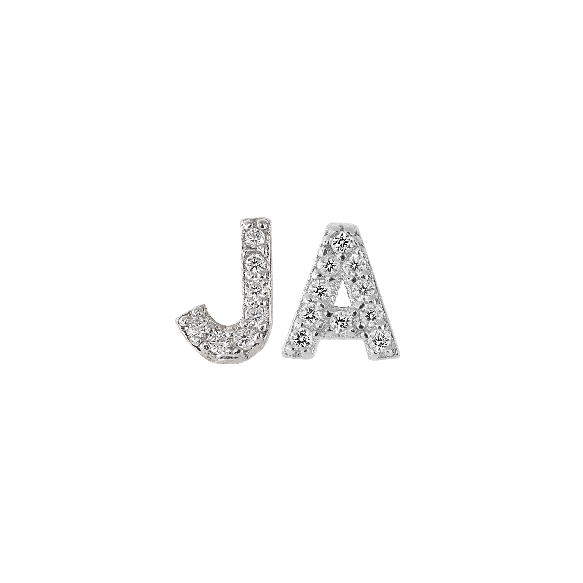 White Topaz Initial Studs