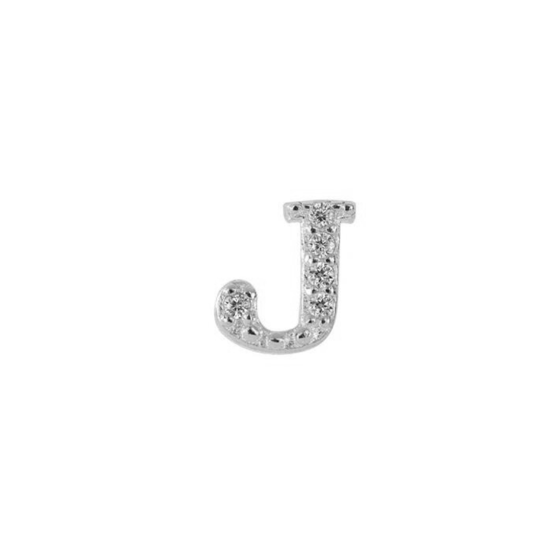 White Topaz Petite Initial Silver