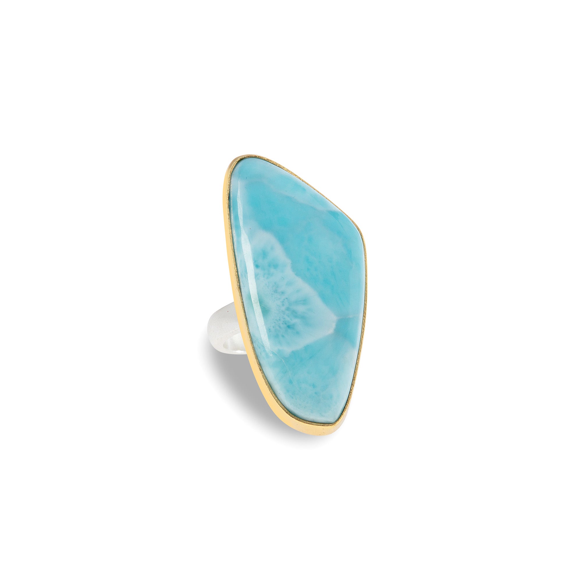 One Of A Kind 18k Gold Vermeil Larimar Ring