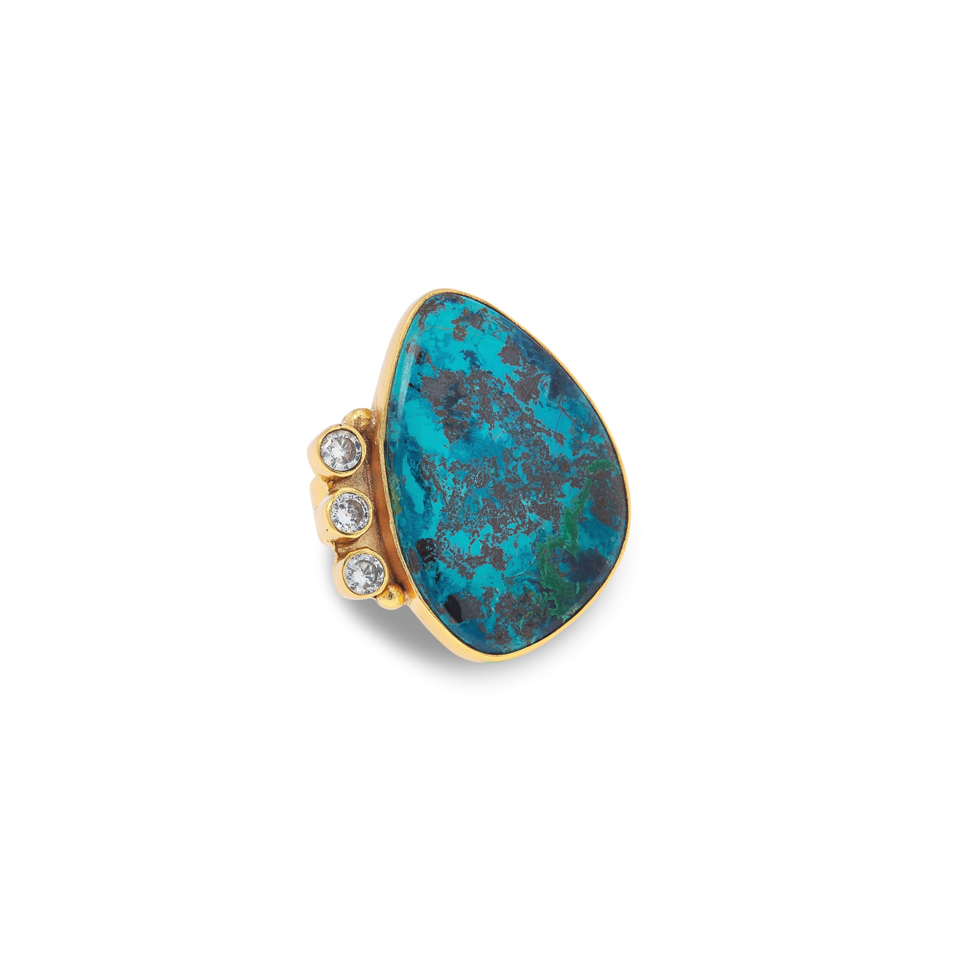 One Of A Kind 18k Gold Vermeil Shattuckite Ring