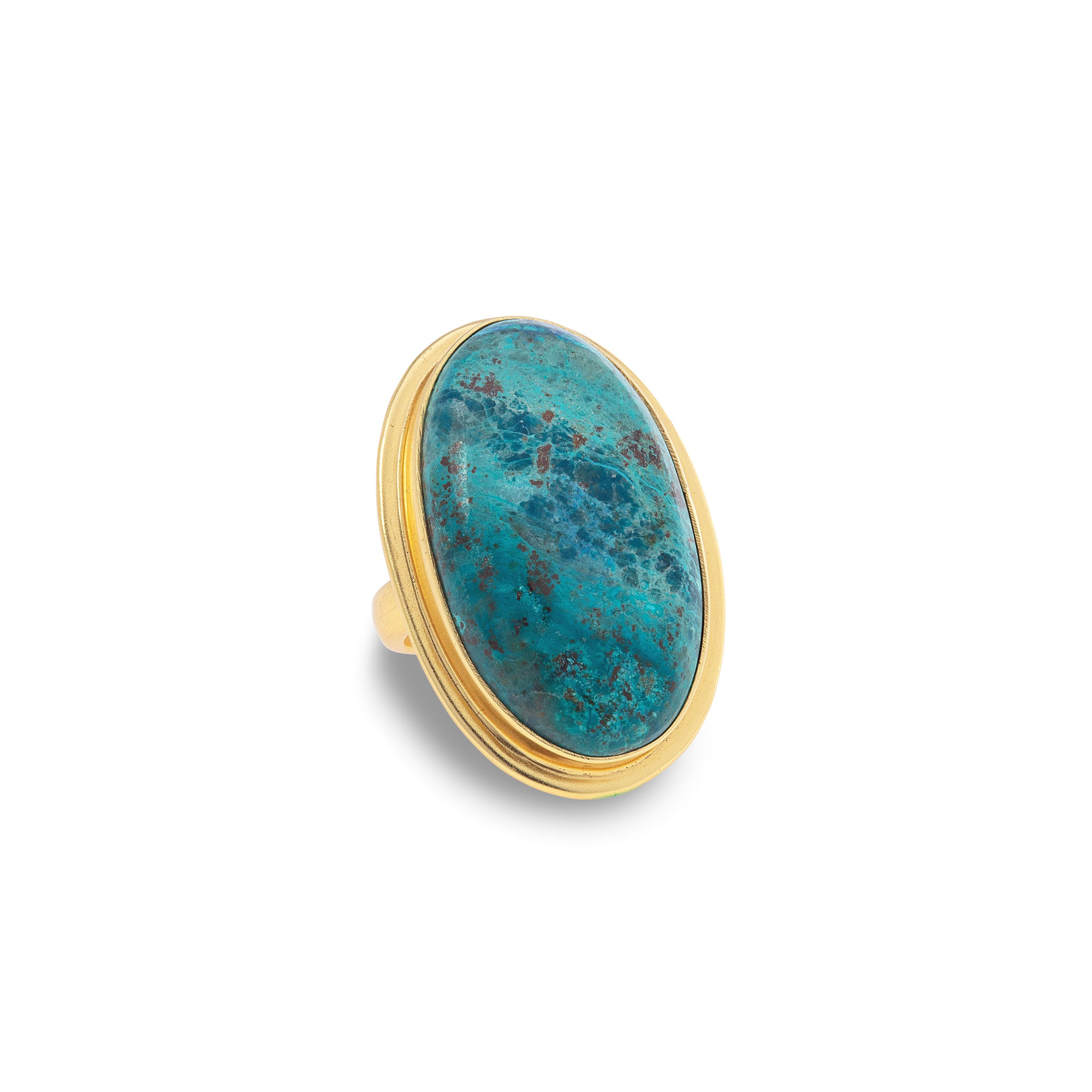 One Of A Kind 18k Gold Vermeil Shattuckite Ring