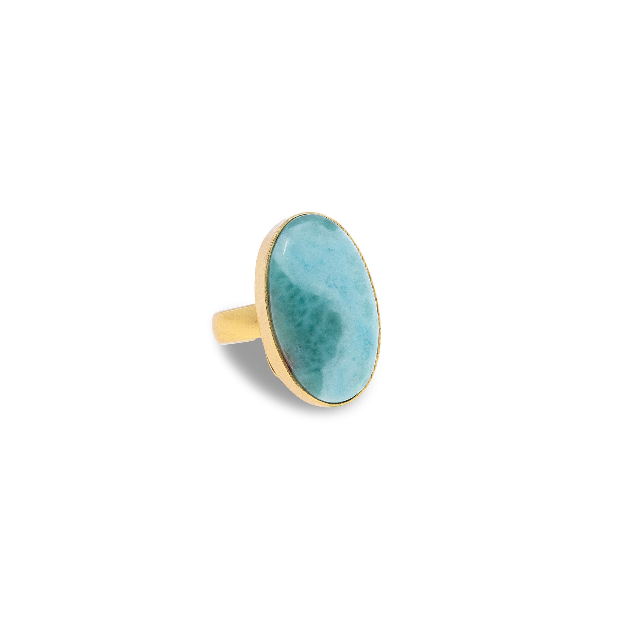 One Of A Kind 18k Gold Vermeil Larimar Ring