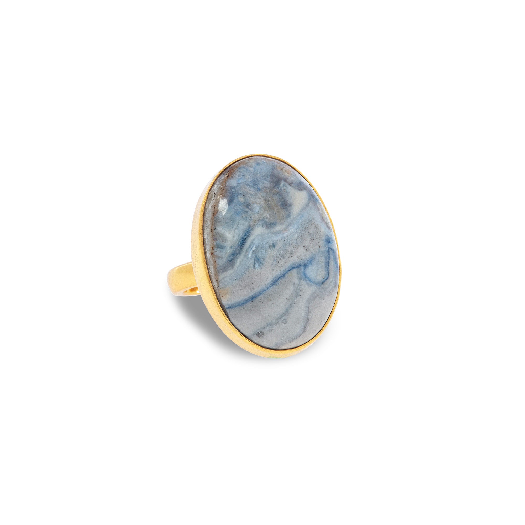 One Of A Kind 18k Gold Vermeil Blue Scheelite Ring