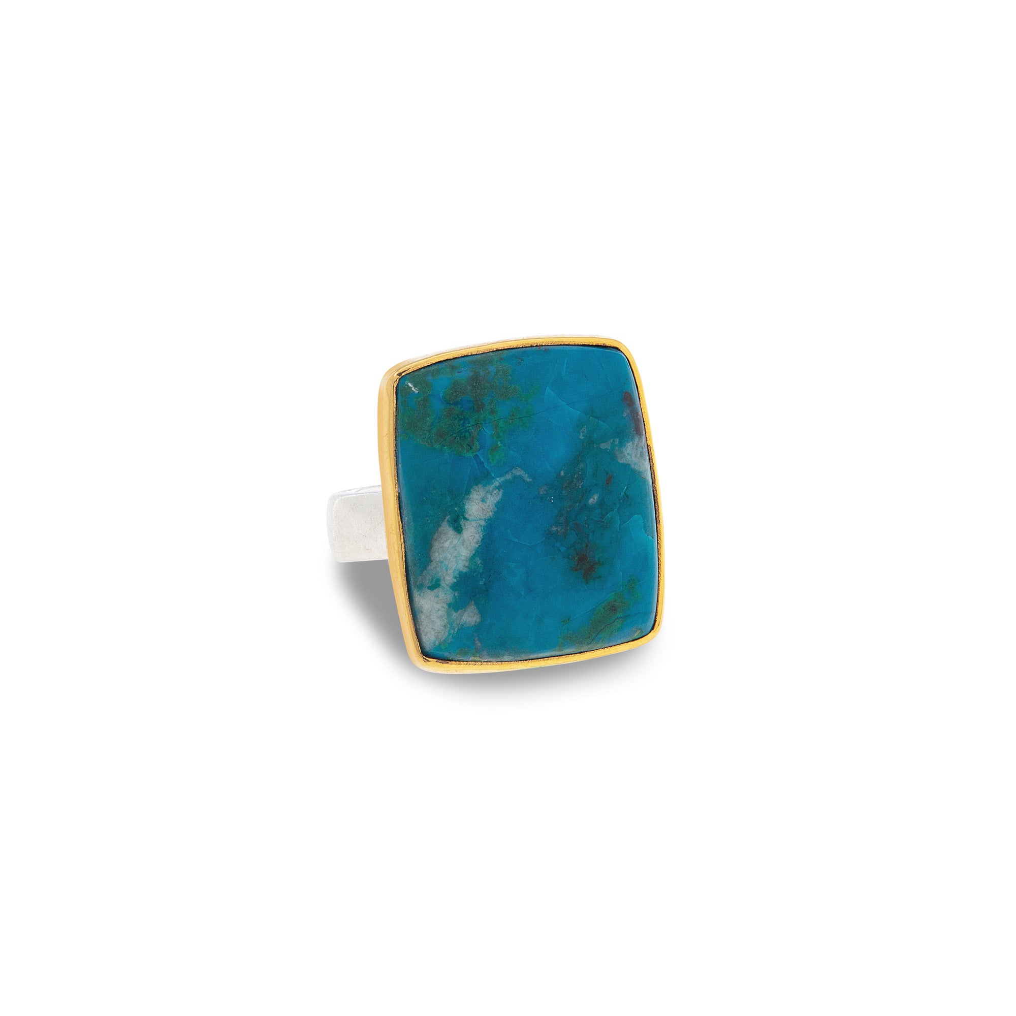 18k Gold Vermeil  One Of A Kind Ring Chrysocolla