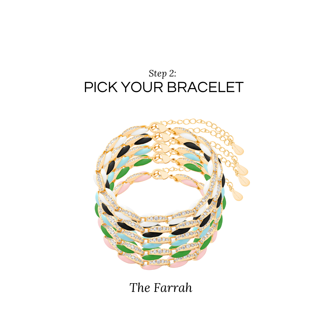 White Topaz and Enamel Tennis Bracelet: The Farrah