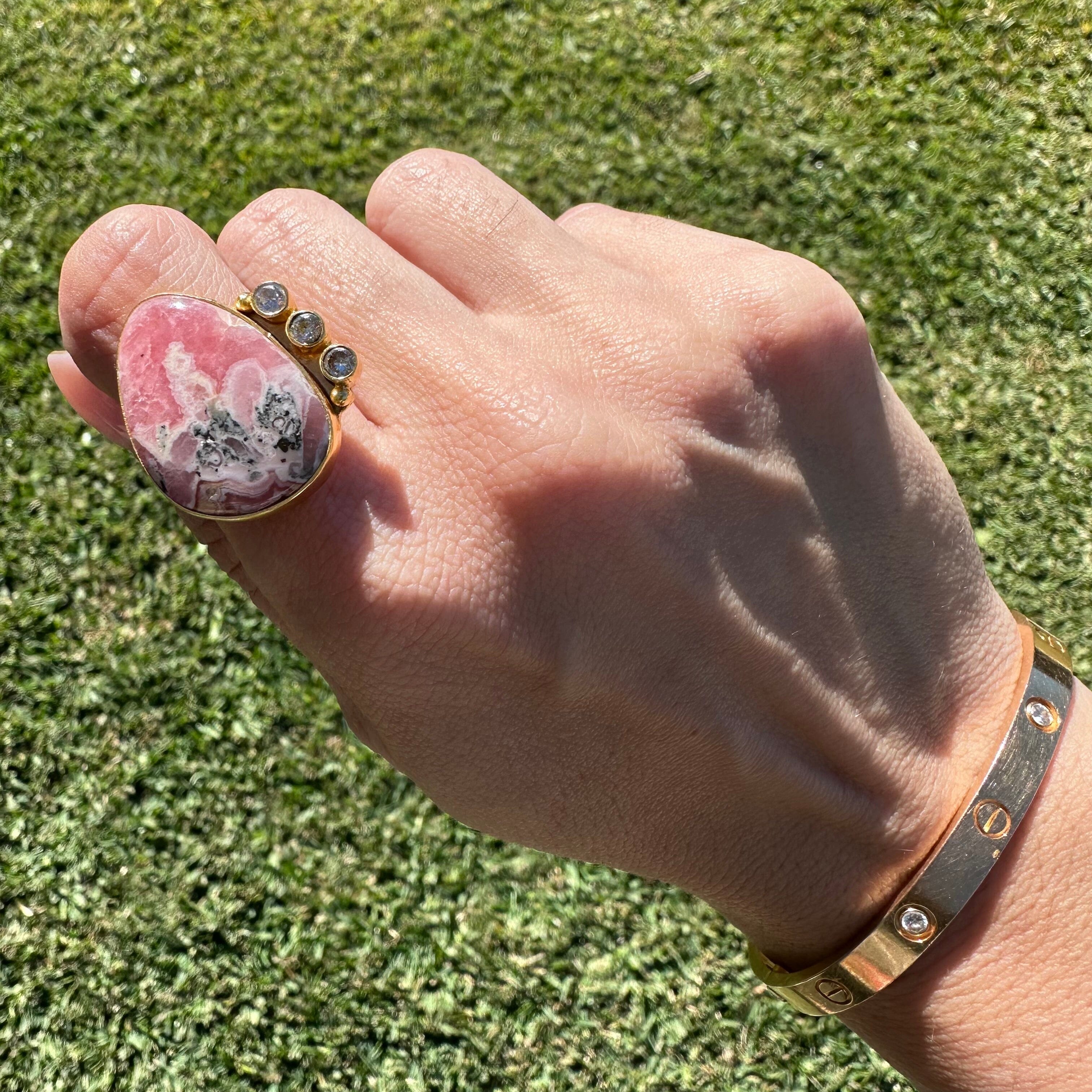 ! ONE OF A KIND RINGS (Rhodochrosite) Jimena Alejandra 