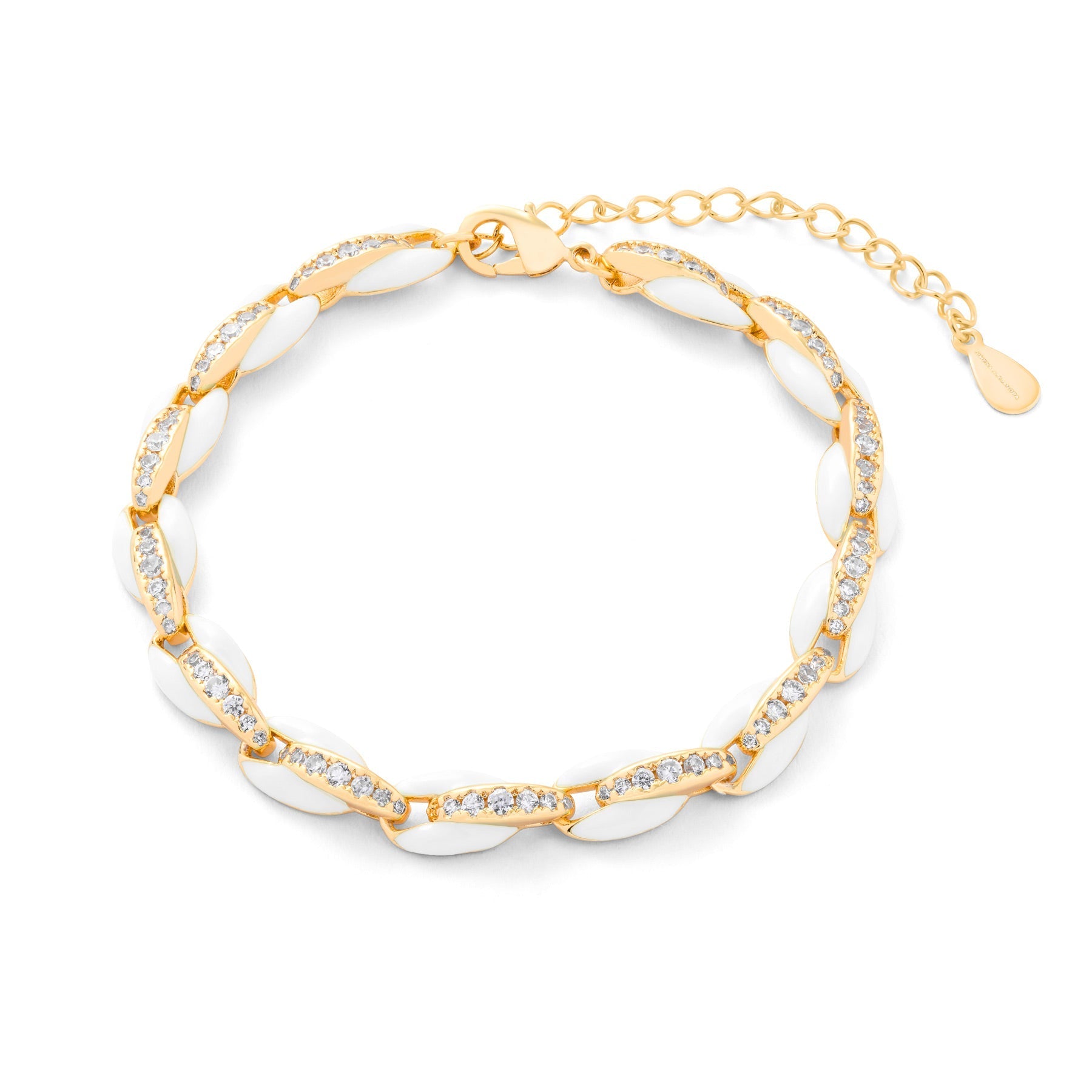 White Topaz and Enamel Tennis Bracelet: The Farrah