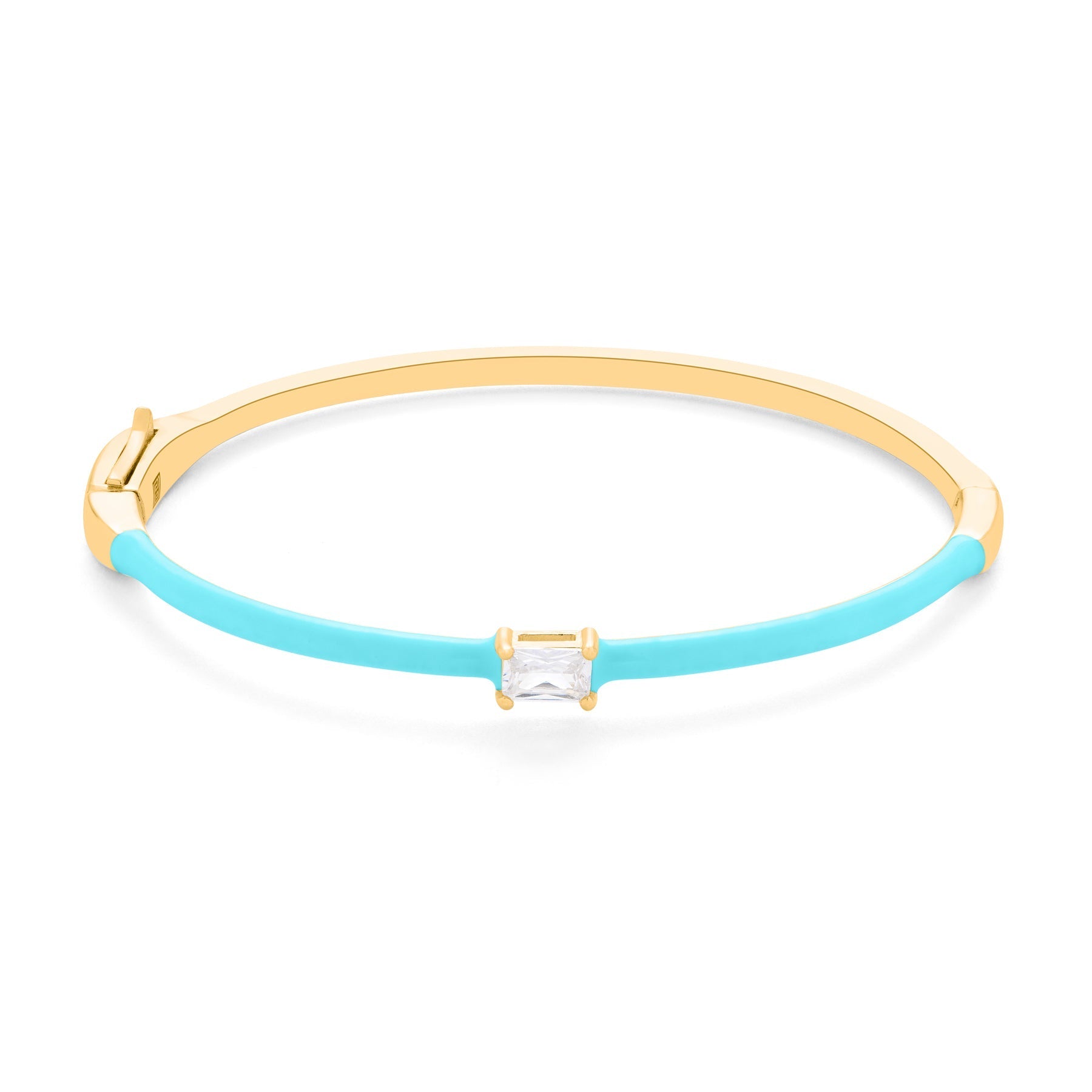 White Topaz and Enamel Clasp Bangle: The Felicity