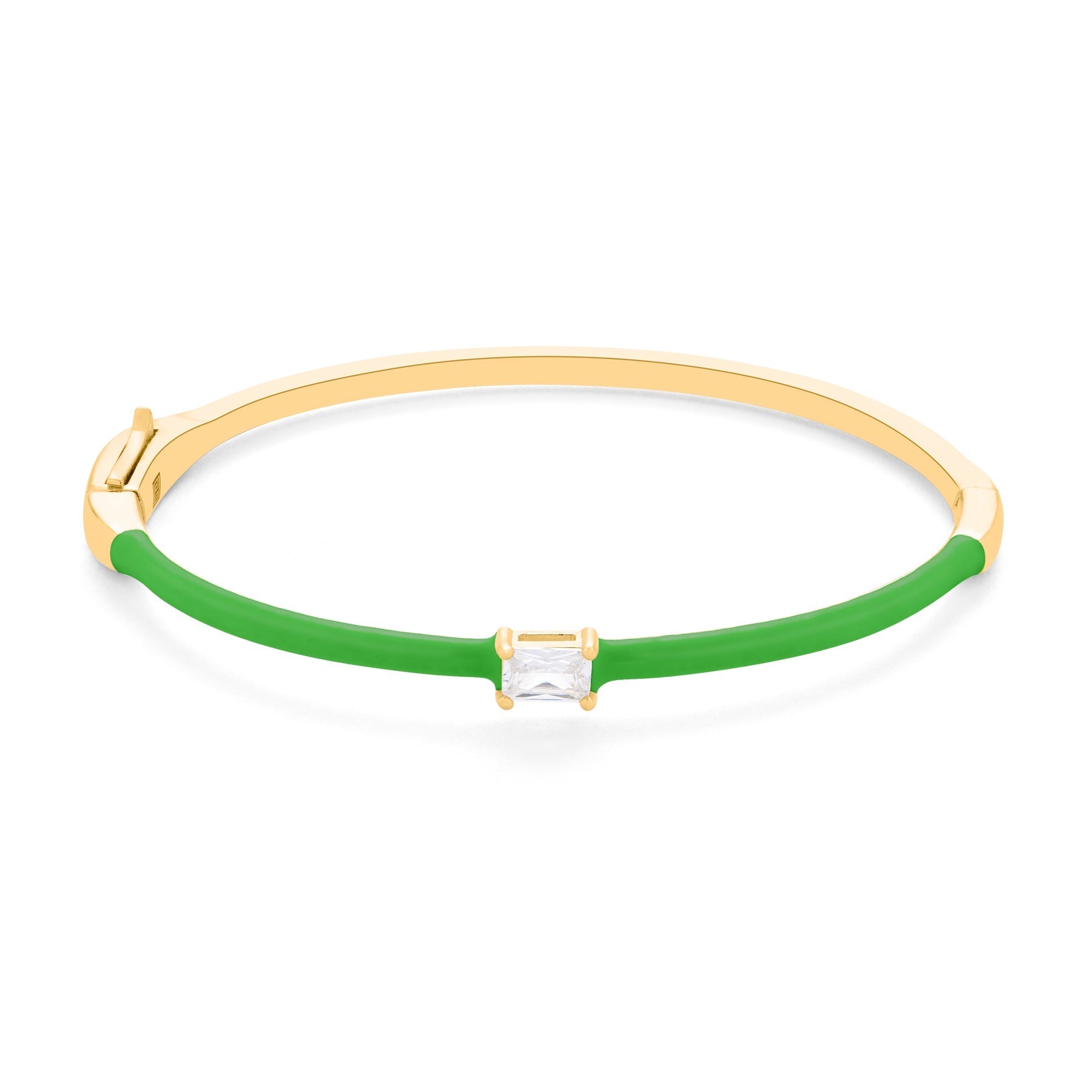 White Topaz and Enamel Clasp Bangle: The Felicity