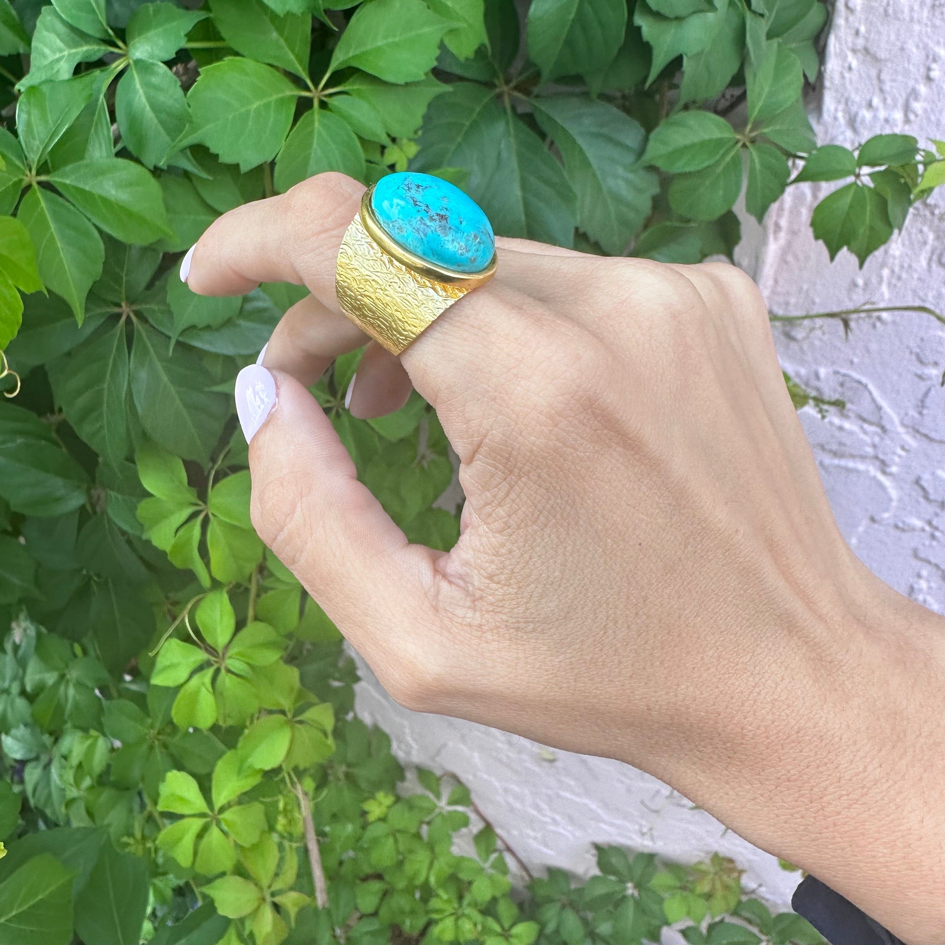 One Of A Kind Ring (Arizona Turquoise) Jimena Alejandra 