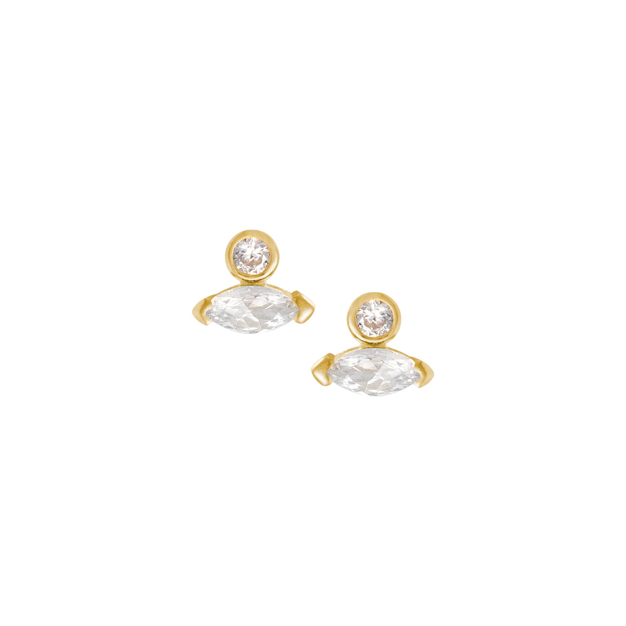 THE AMY (CUBIC ZIRCONIA) Earrings Jimena Alejandra Gold Plated Clear 