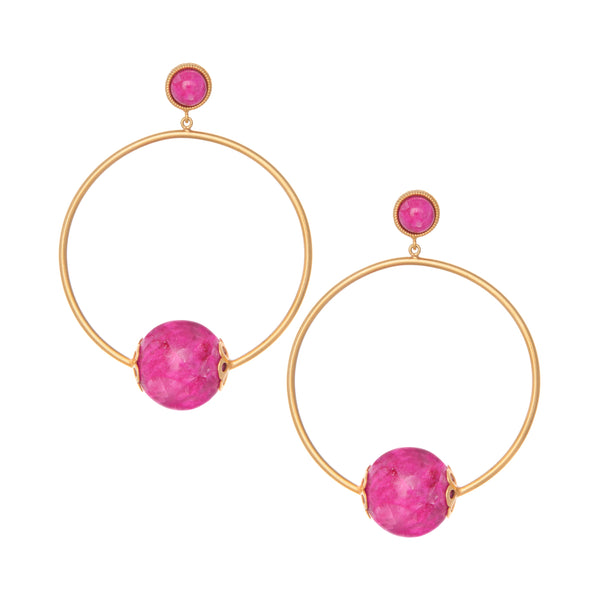 18k Gold Vermeil Pink Mohave Statement Hoops: The Carina – Jimena Alejandra