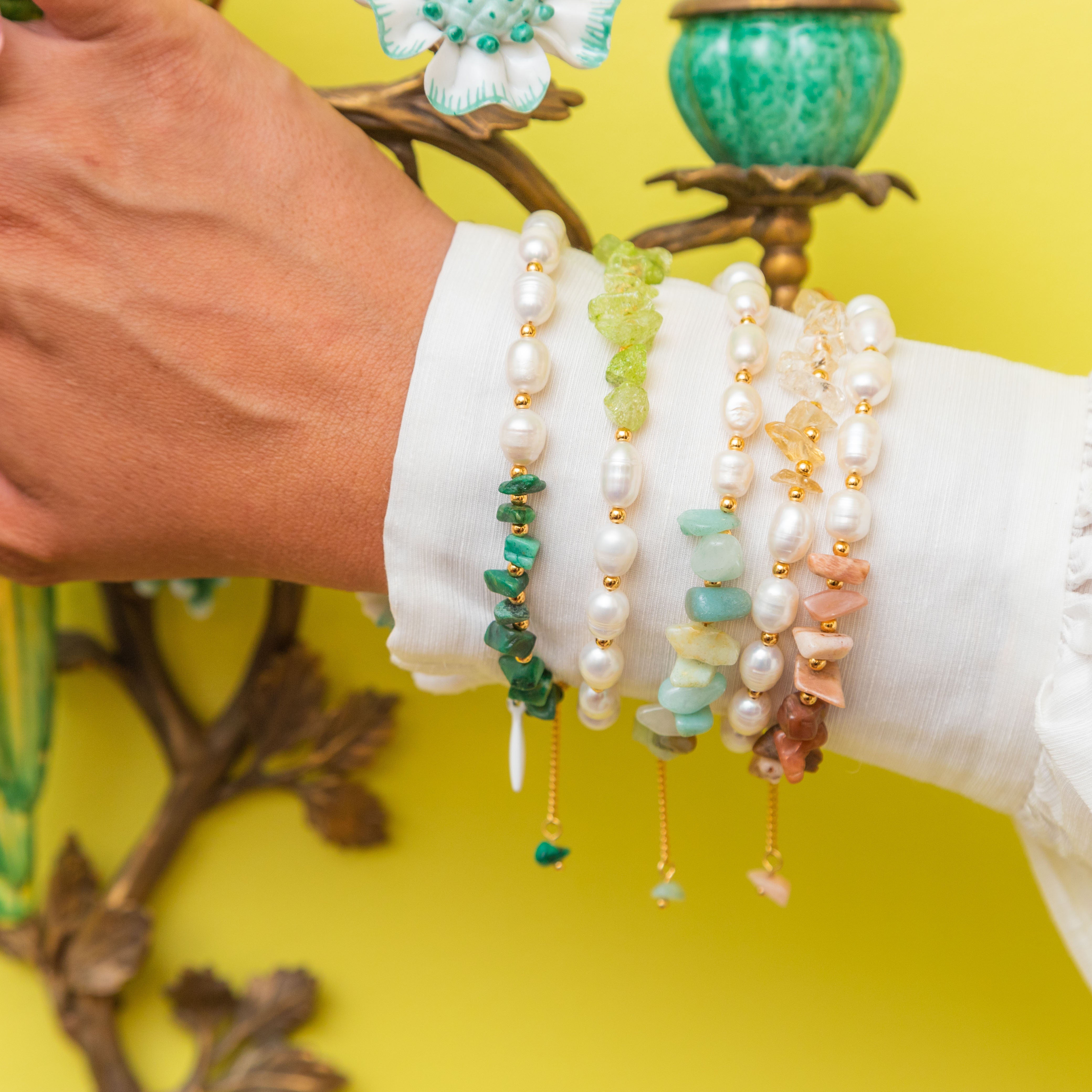 THE CAROLEE (Peach Moonstone) Bracelets Jimena Alejandra 