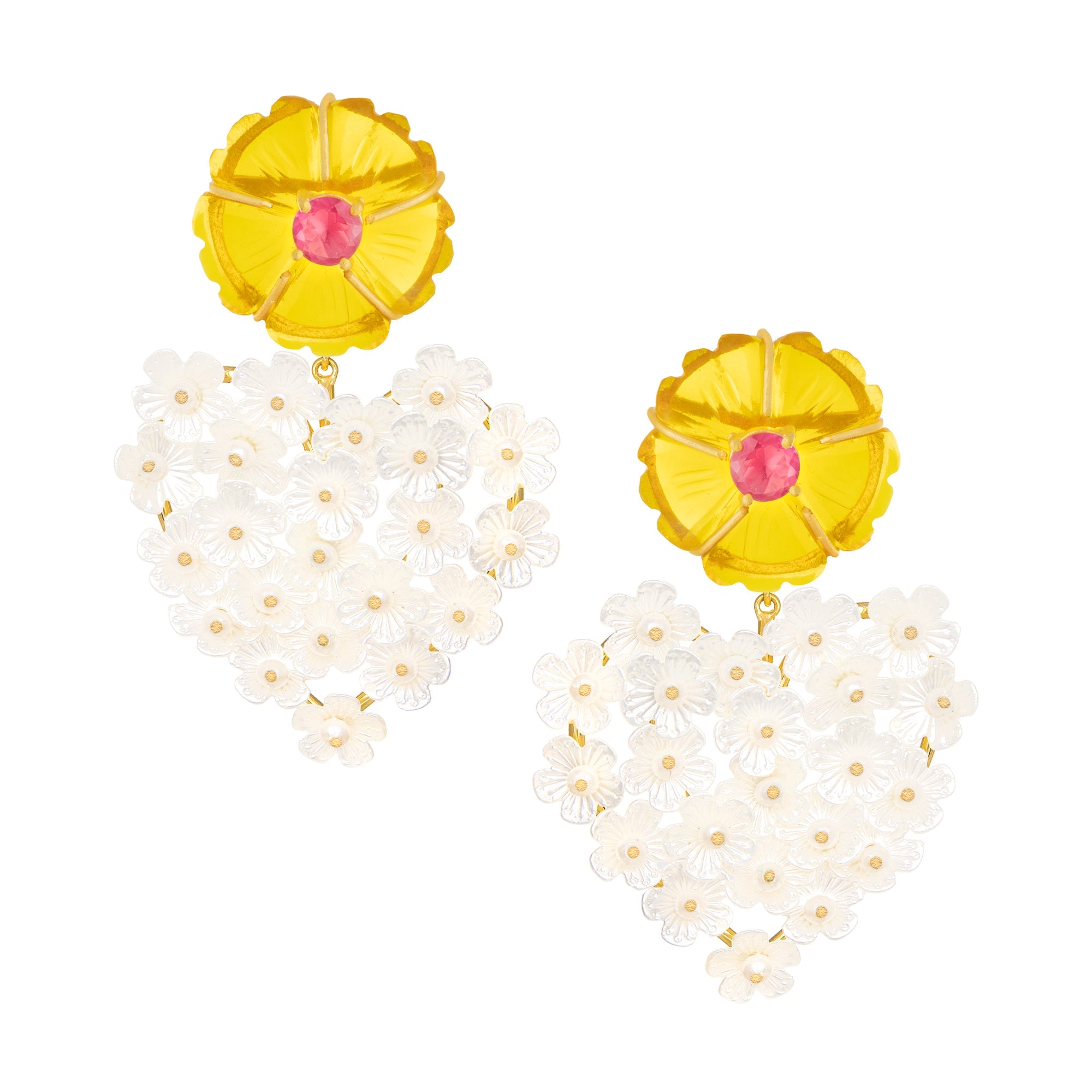 THE DAHLIA (Yellow & Hot Pink) Earrings Jimena Alejandra 