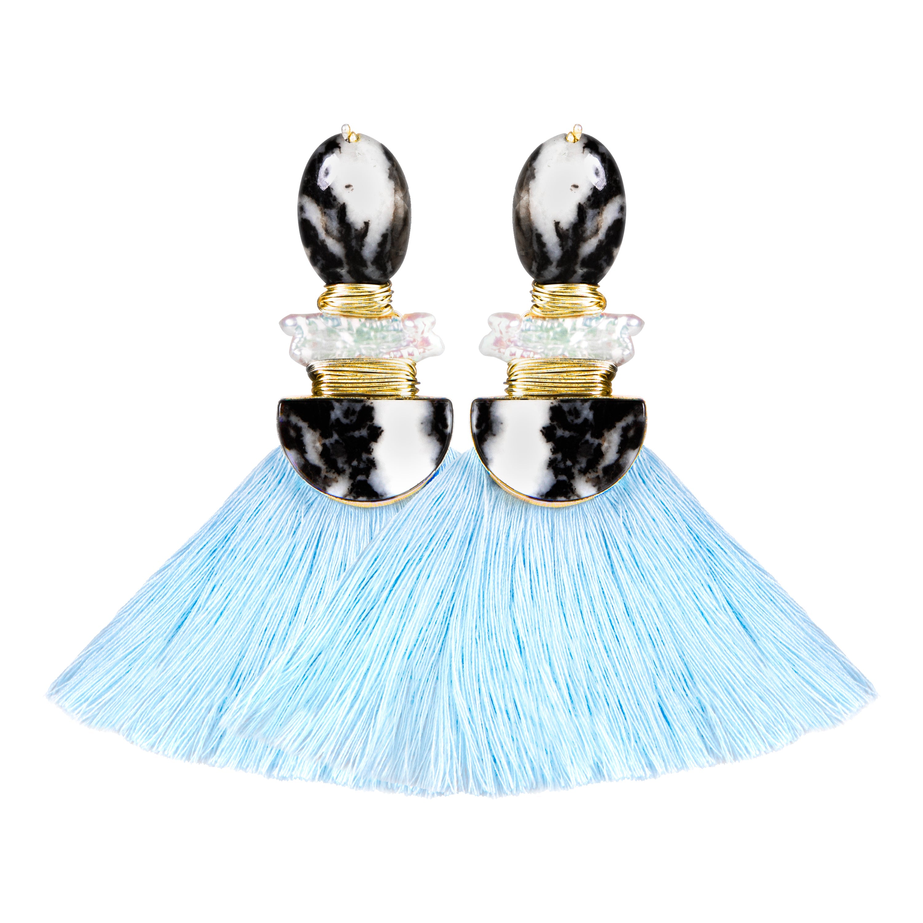 THE HANNAH (Baby Blue) Earrings Jimena Alejandra Brass Baby Blue (LightBlue) 