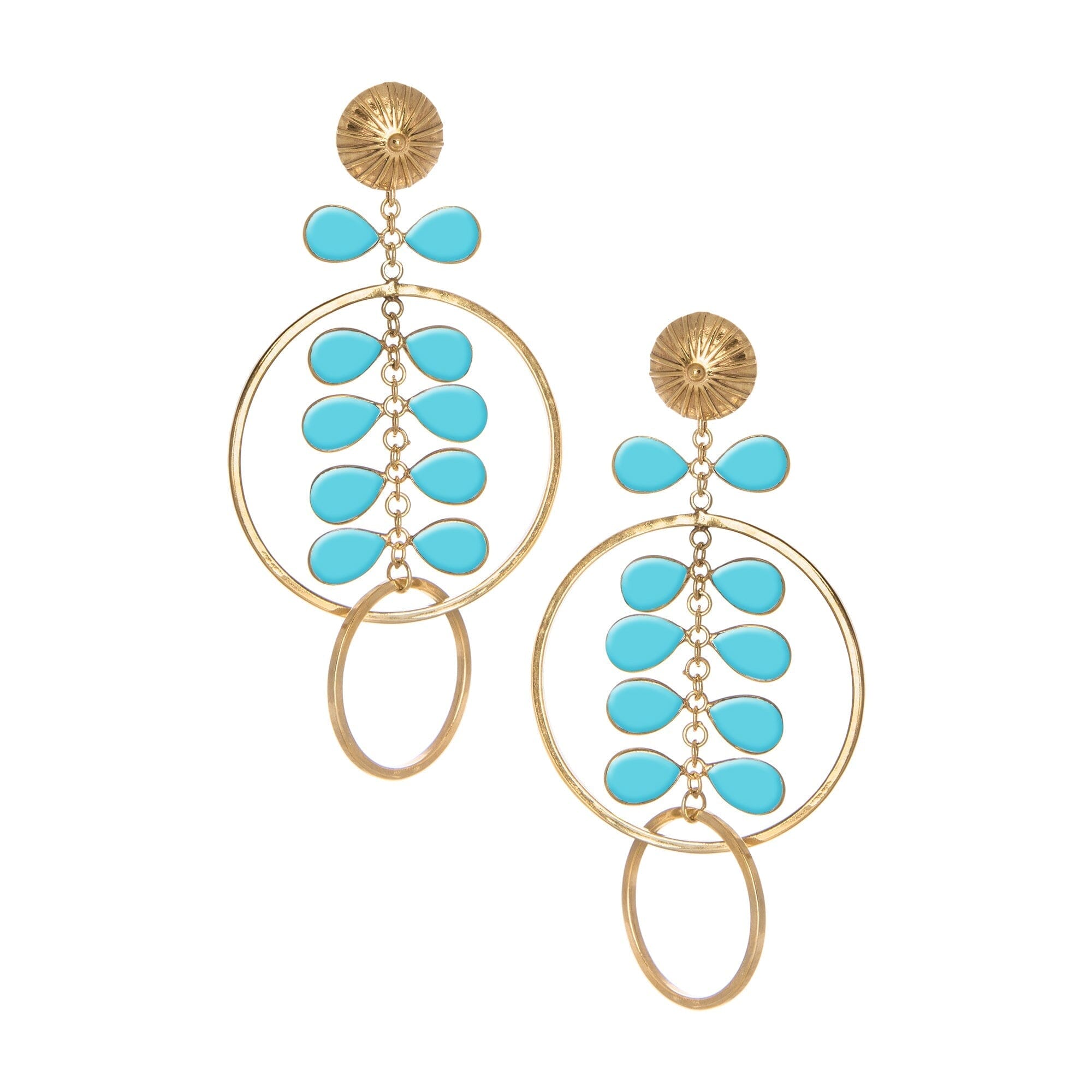 THE LUNA (Light Blue Turquoise) Earrings Jimena Alejandra Gold Plated Light Blue Turquoise (PaleTurquoise) 