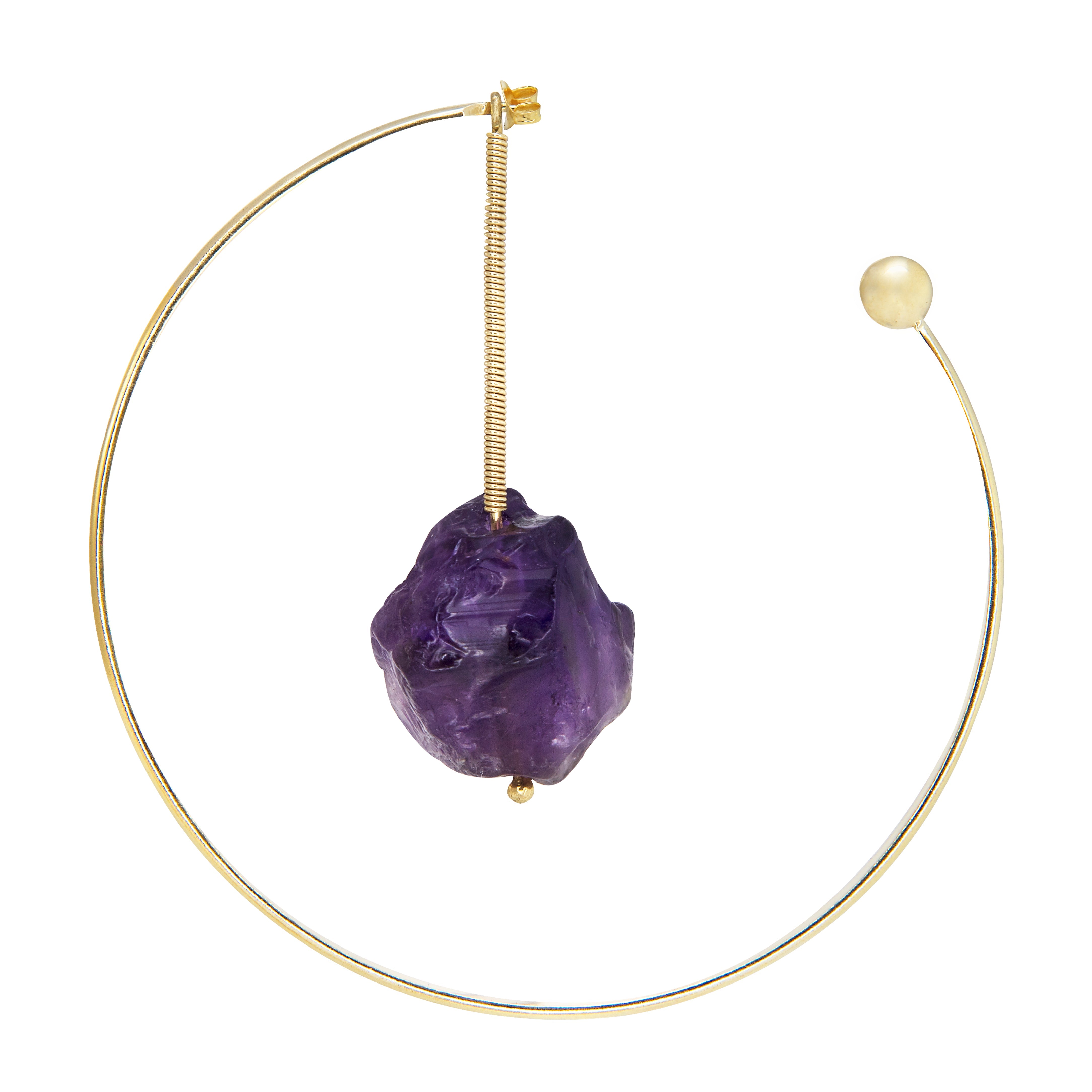 THE NELLY Earrings Jimena Alejandra Brass Amethyst (Purple) 