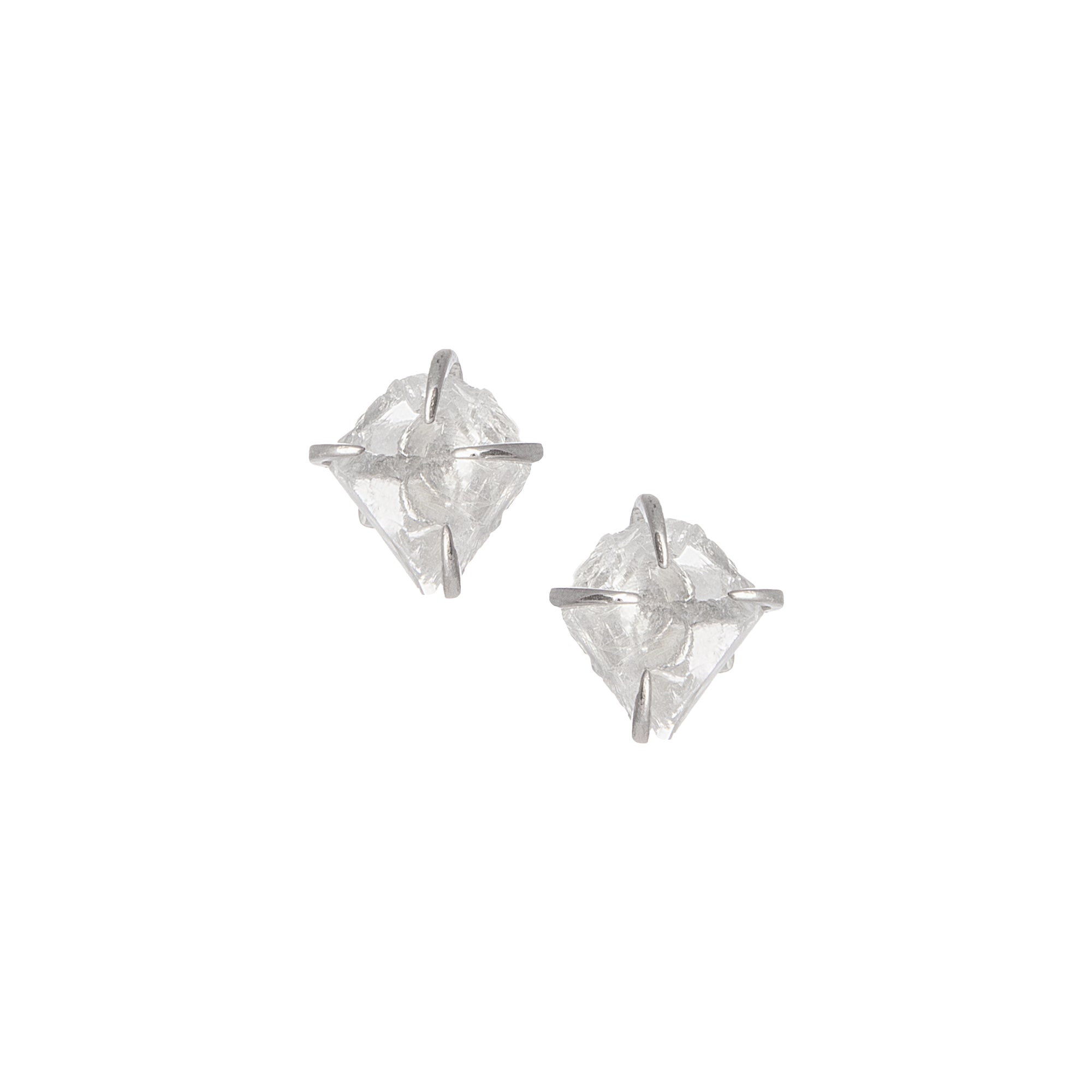 THE RILEY (Clear Quartz) Earrings Jimena Alejandra Silver 