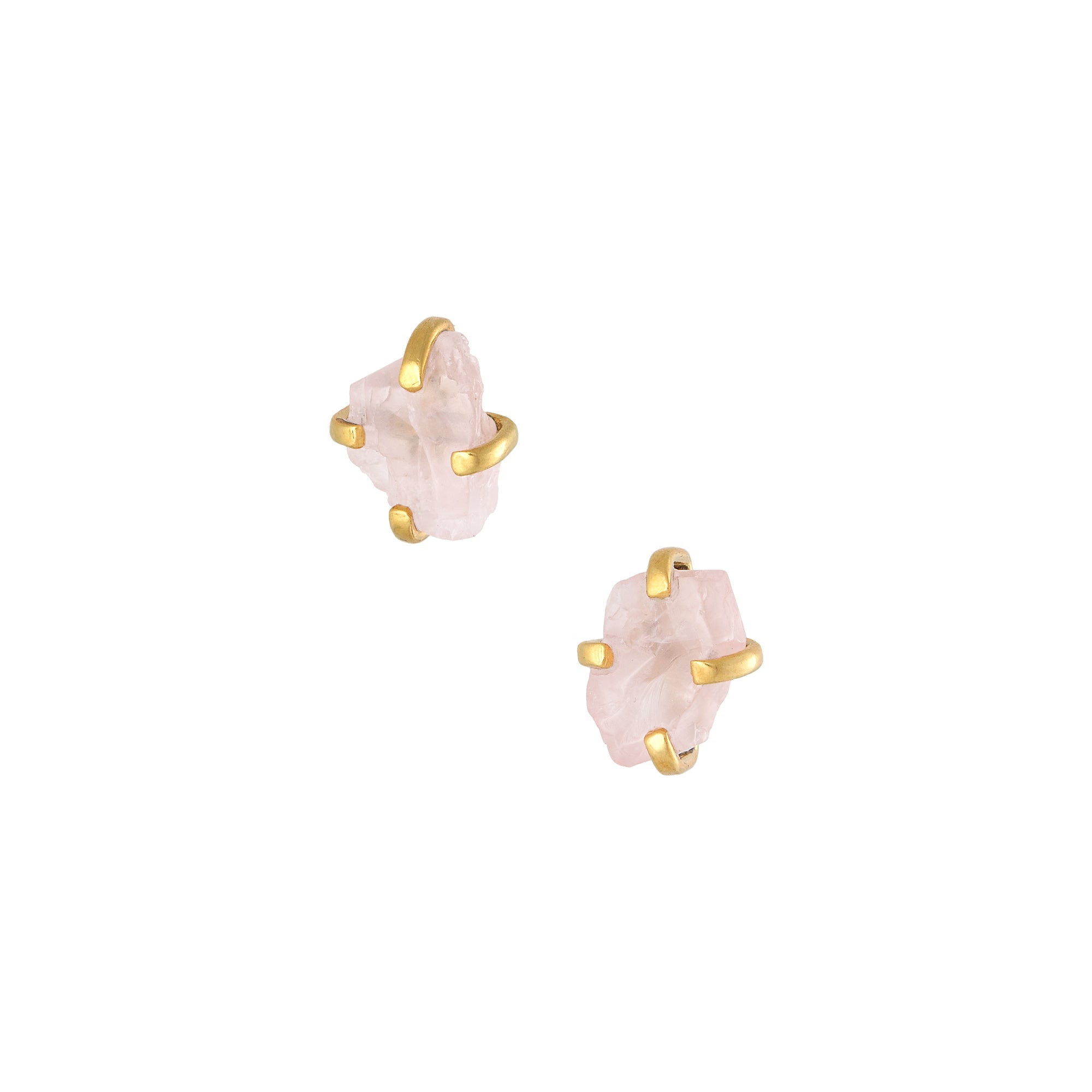 THE RILEY (Rose Quartz) Earrings Jimena Alejandra Gold Plated 